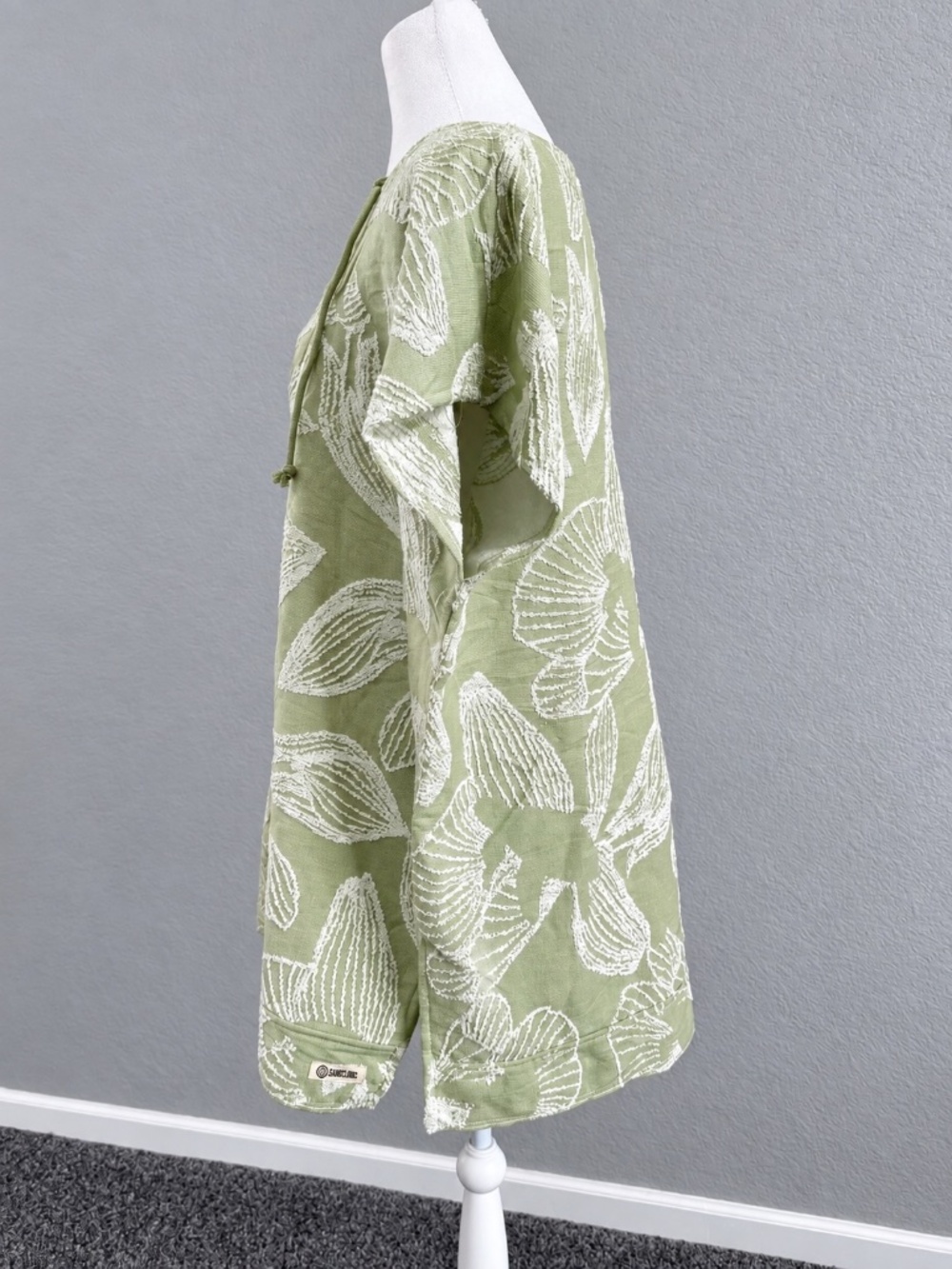 Sand Cloud Sage Green 100% Organic Cotton Lace Up Beach Swim Cover Up OS Poncho - Picture 3 of 10